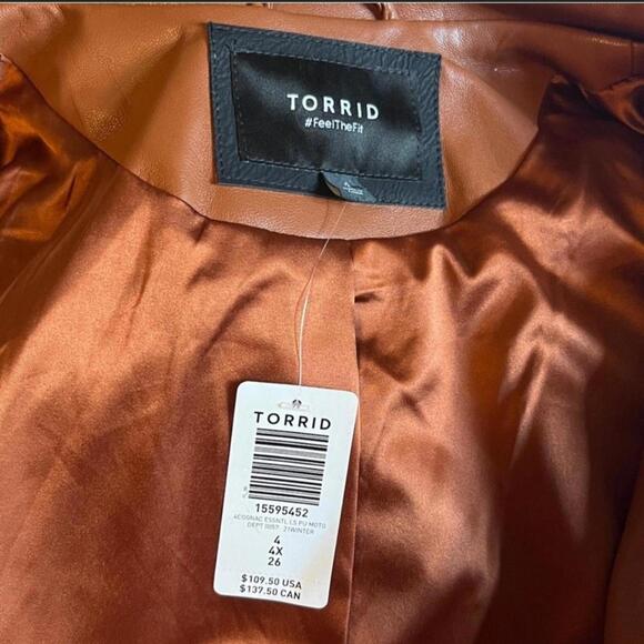 #459 - Torrid Faux Leather Motto Jacket - Picture 5 of 7